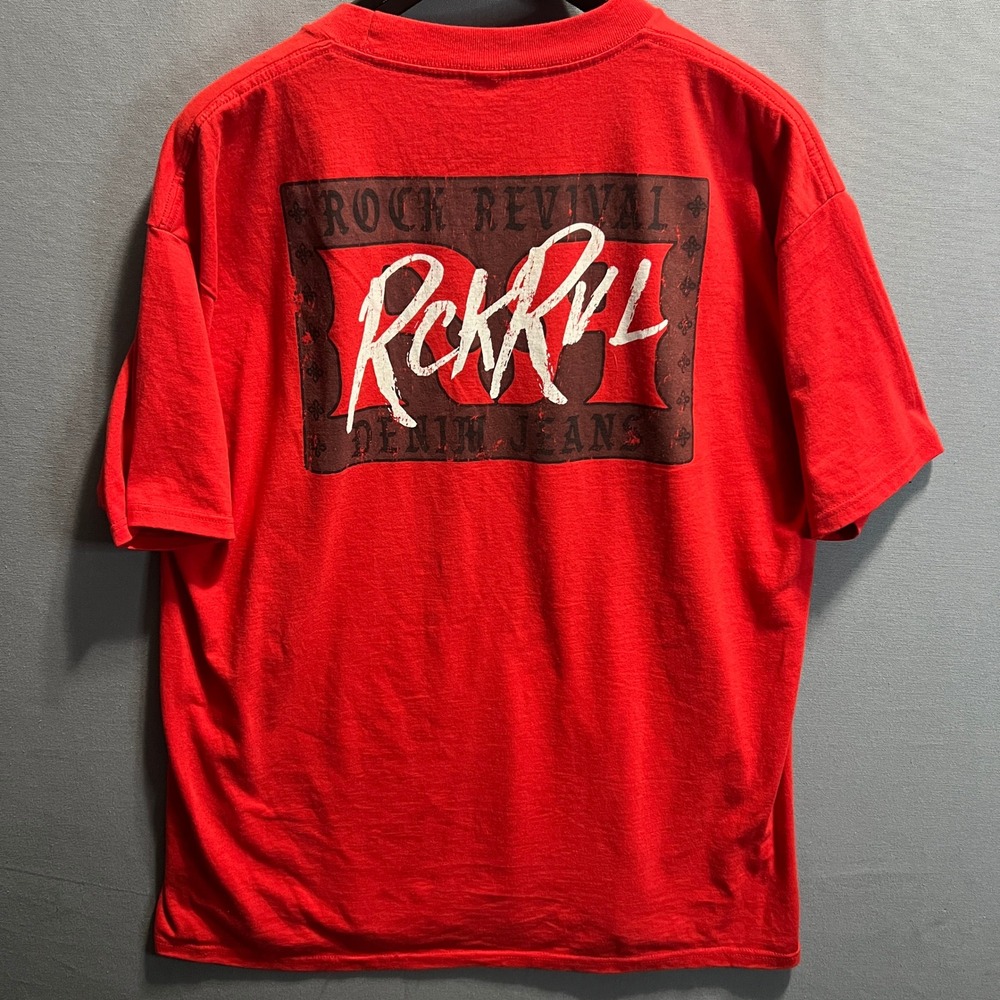 Rock Revival Mens Red RCKRVL Graphic Logo Short Sleeve T-Shirt XL